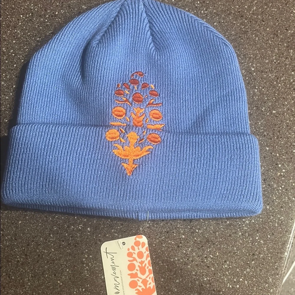 Free People Blue and Orange Knit Hat - Picture 3 of 3